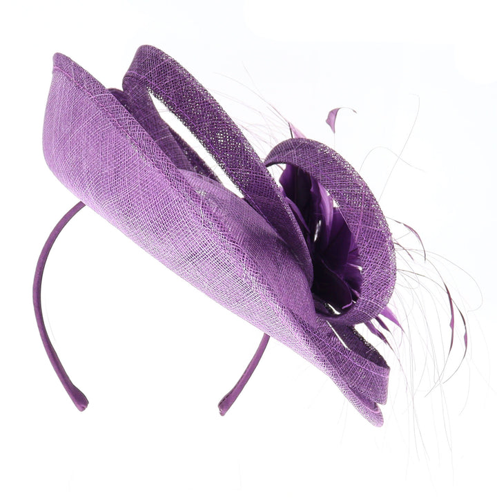 Damson Medium Sinamay Disc Headband Fascinator (048)