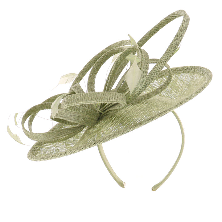 Sage Green Tear Disc Headband Fascinator (089)