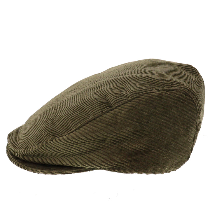 Dents Buttermere Corduroy Flat Cap - Olive