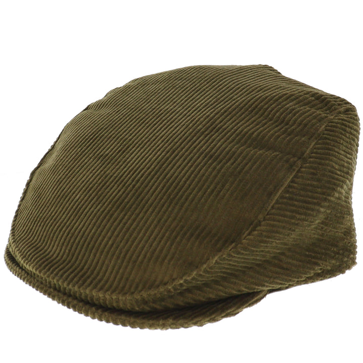 Dents Buttermere Corduroy Flat Cap - Olive