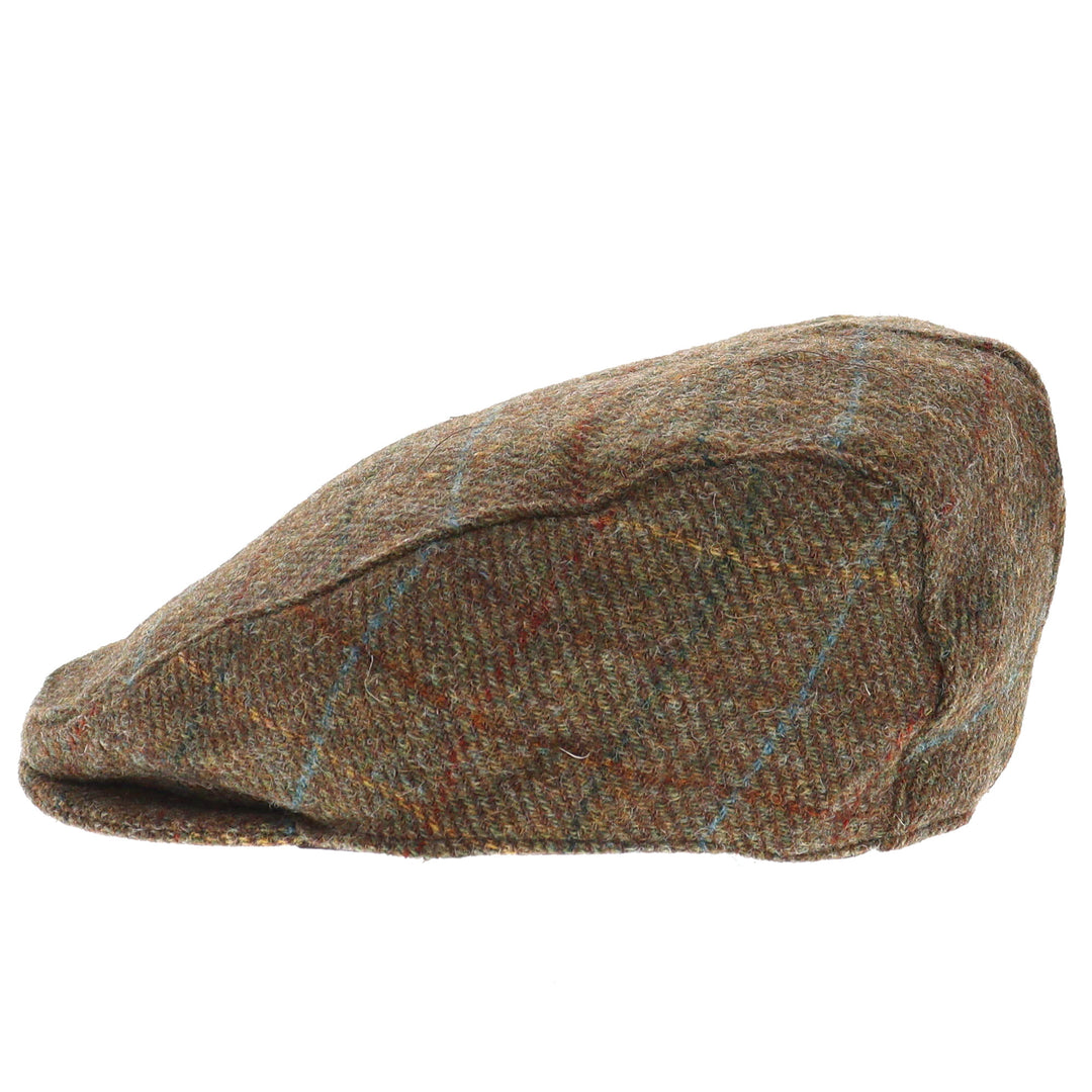 Dents Fonthill Wool Check Flat Cap - Chestnut