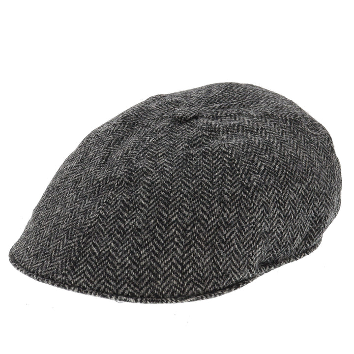 Dents Longham Wool Herringbone Drivers Cap - Charcoal