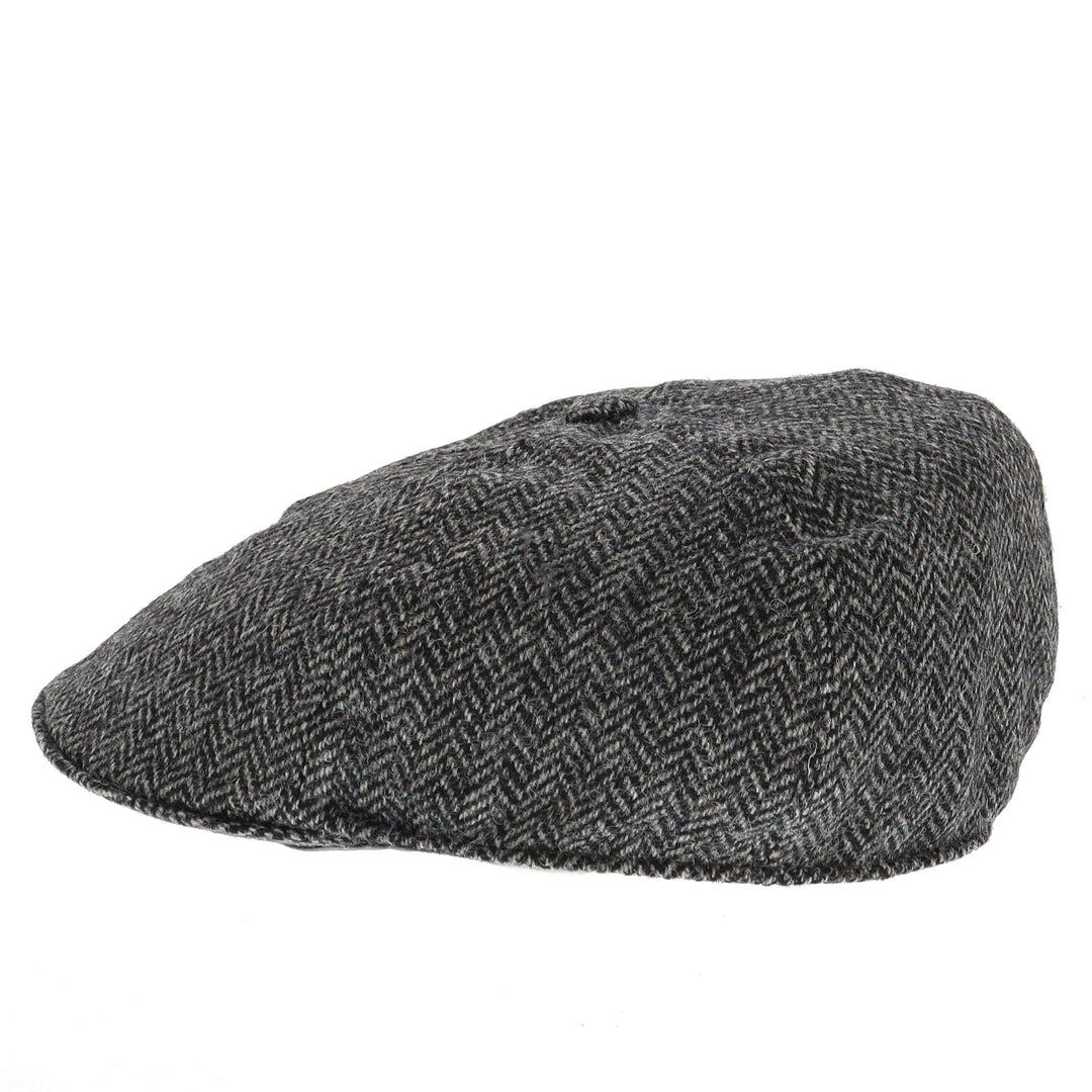 Dents Longham Wool Herringbone Drivers Cap - Charcoal