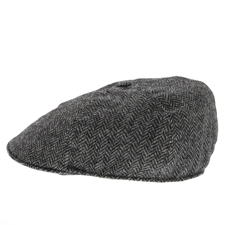 Dents Longham Wool Herringbone Drivers Cap - Charcoal