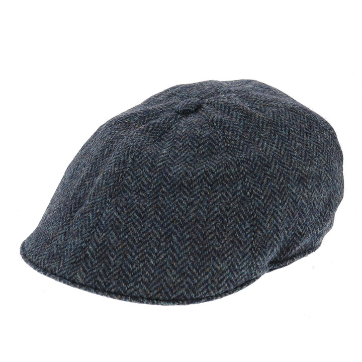 Dents Longham Wool Herringbone Drivers Cap - Navy