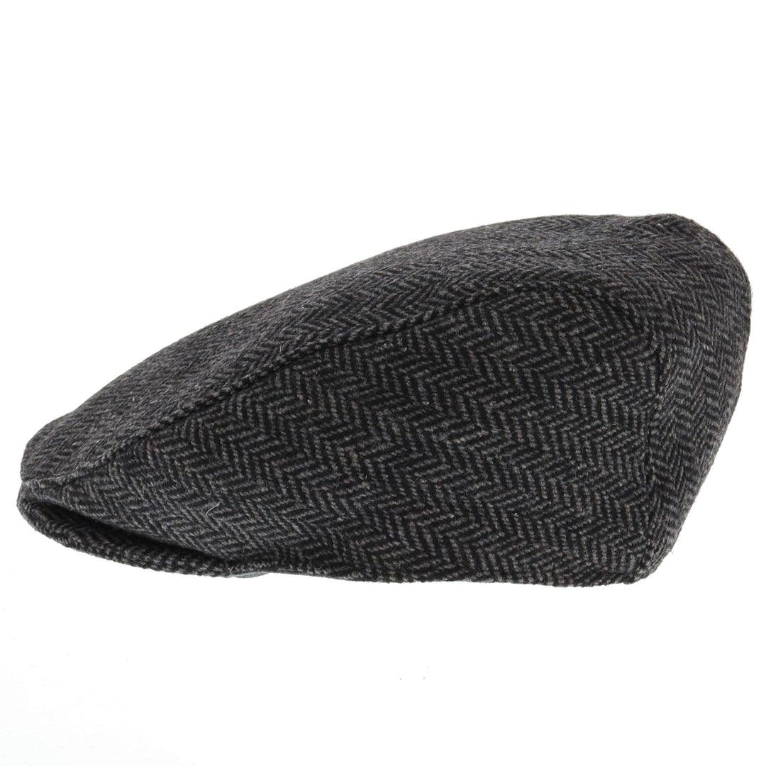 Dents Thirlmere Herringbone Flat Cap - Charcoal