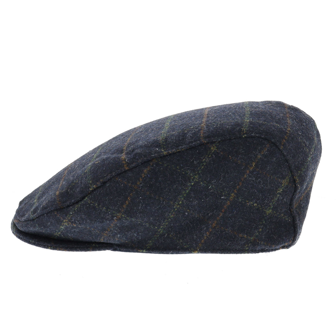 Dents Colliford Check Flat Cap - Navy
