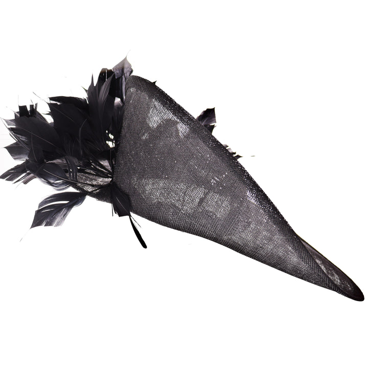 Black Large 50cm Disc Headband Fascinator (107)