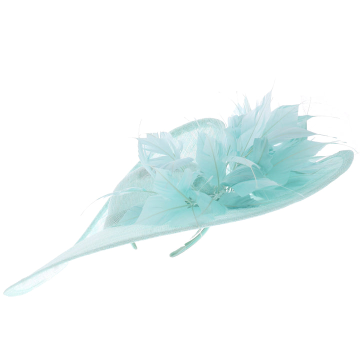 Aqua Large 50cm Disc Headband Fascinator