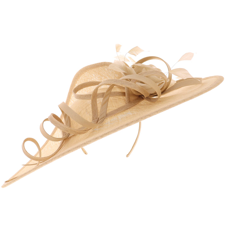 Champagne 50cm Maddox Sweeping Headband Fascinator (112)