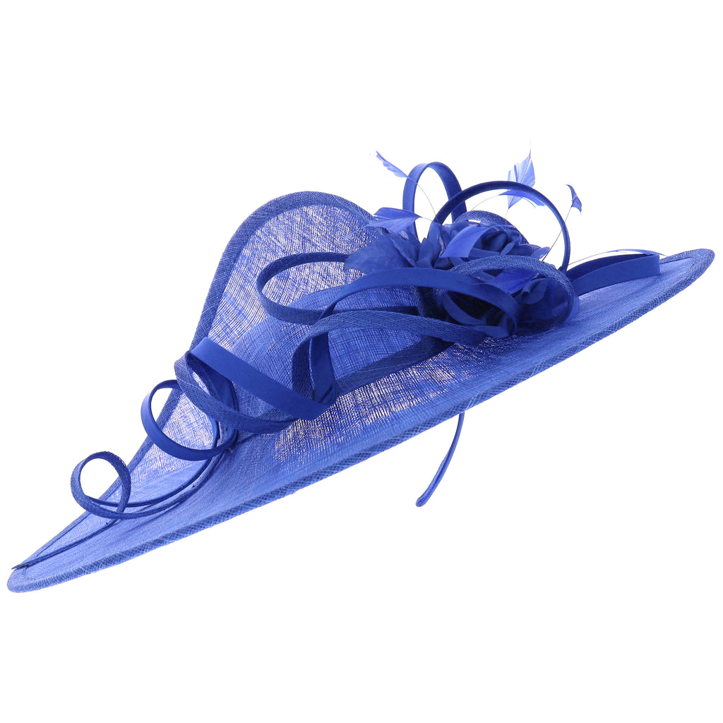 Lapis Blue Large 50cm Maddox Sweeping Headband Fascinator (112