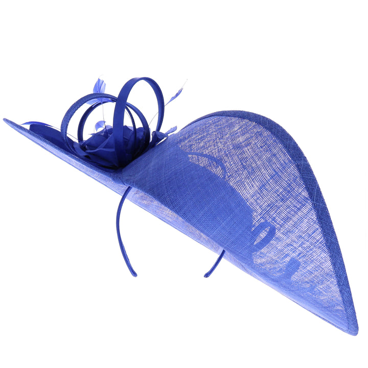 Lapis Blue Large 50cm Maddox Sweeping Headband Fascinator (112)