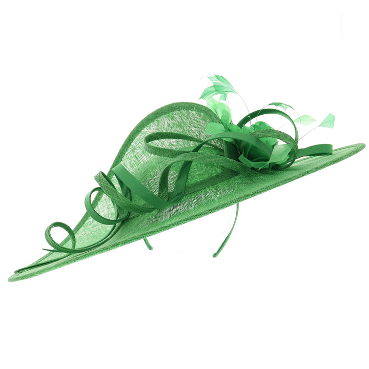 Emerald Green Large 50cm Maddox Sweeping Headband Fascinator (112)