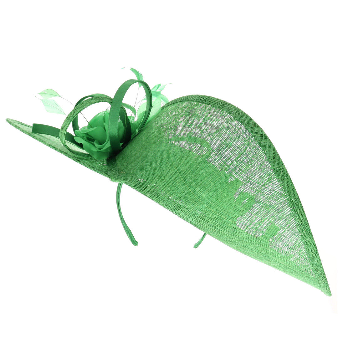 Emerald Green Large 50cm Maddox Sweeping Headband Fascinator (112)