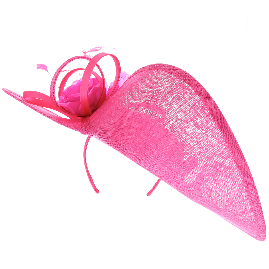 Pink Large 50cm Maddox Sweeping Headband Fascinator (112)