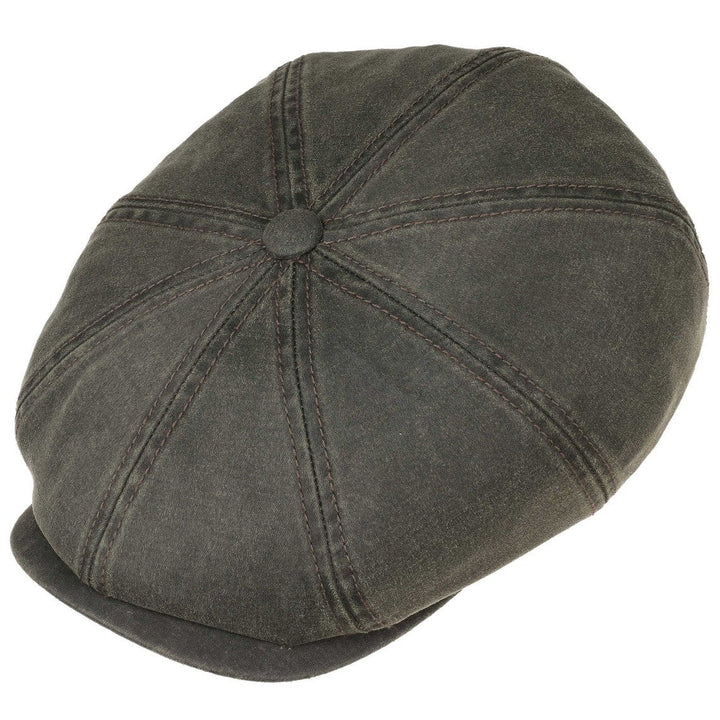 Stetson Cotton Hatteras 'Old Newsboy' Bakerboy Cap In Brown