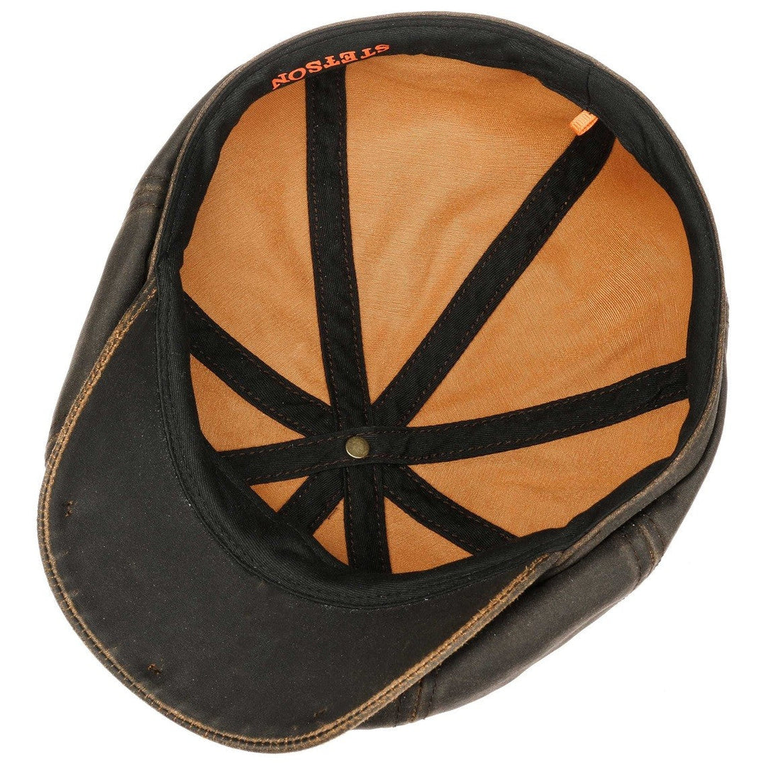 Stetson Cotton Hatteras 'Old Newsboy' Bakerboy Cap In Brown