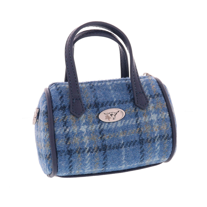 Glen Appin Harris Tweed Lossie Tiny Bowling Bag Blue Check