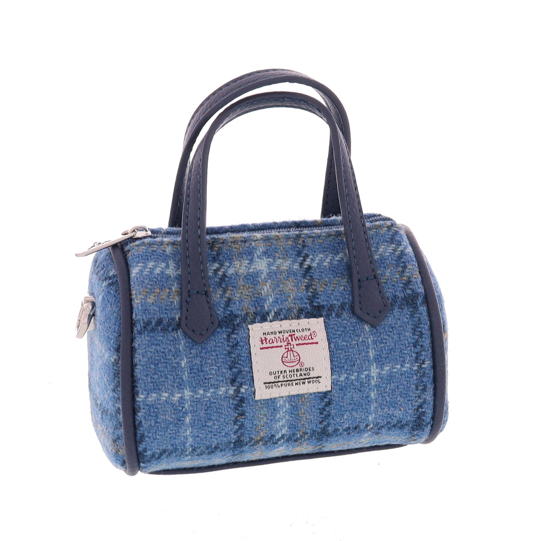 Glen Appin Harris Tweed Lossie Tiny Bowling Bag Blue Check