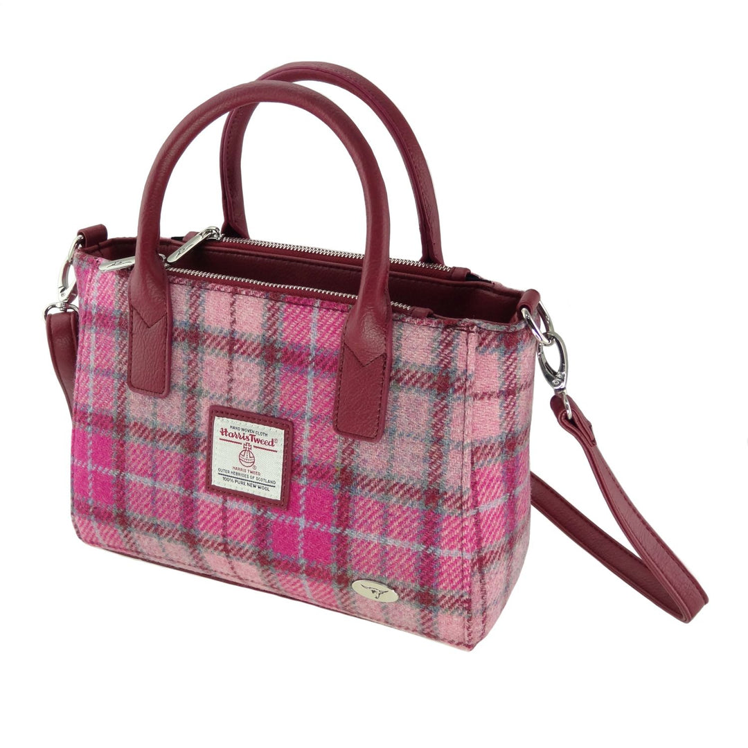 Glen Appin Harris Tweed Brora Tote Handbag Vibrant Pink Buchanan The Hat Company