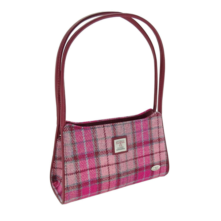 Glen Appin Harris Tweed Fiddich Shoulder Handbag Vibrant Pink Check