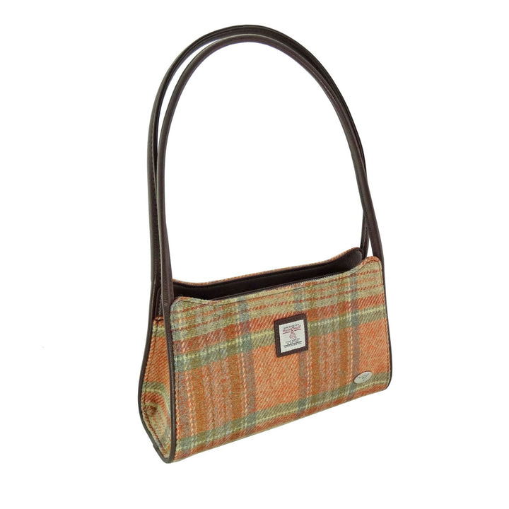 Glen Appin Harris Tweed Fiddich Shoulder Handbag Pale Orange Stewart Tartan