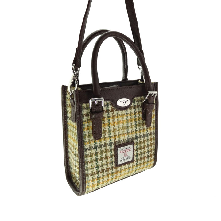 Glen Appin Harris Tweed Keltie Tall Mini Tote Bag in Dogtooth