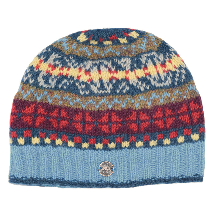 Fair Isle Beanie Hat - Sky