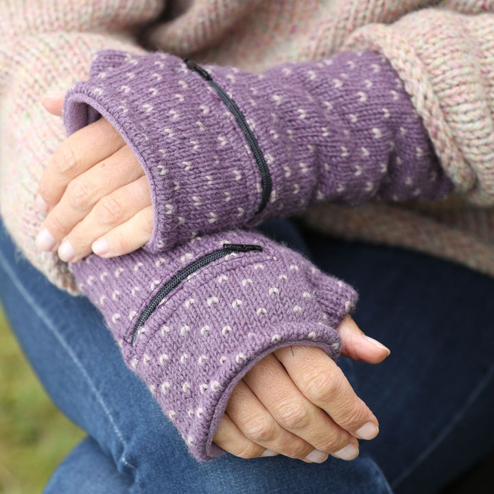 Tick Zip Pocket Handwarmers - Purple