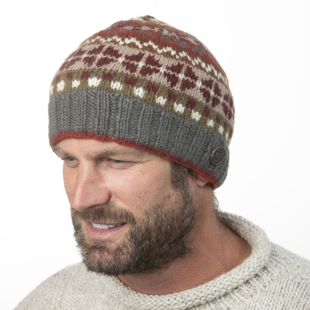 Fair Isle Beanie Hat - Earth