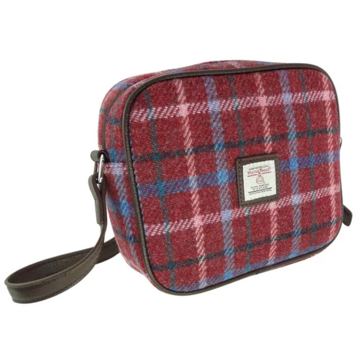 Glen Appin Harris Tweed Almond Mini Handbag Rust Red