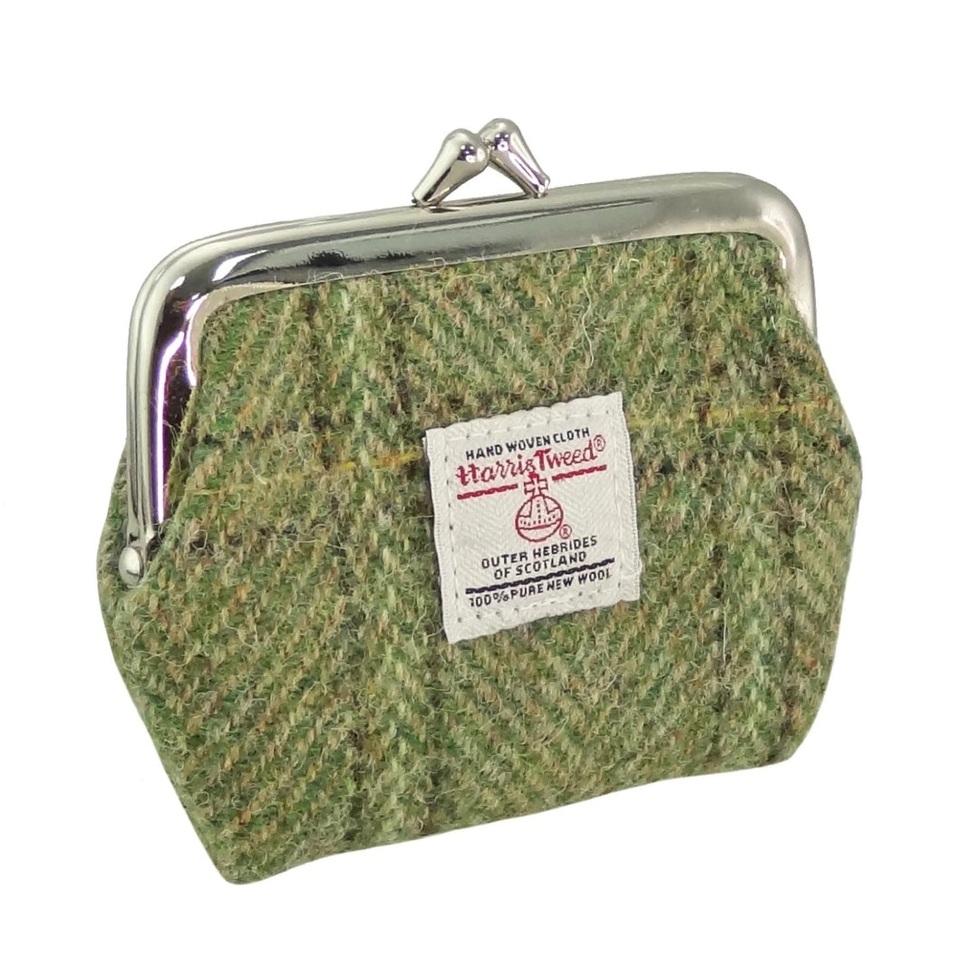 Glen Appin Eigg Small Clasp Coin Purse Green Herringbone