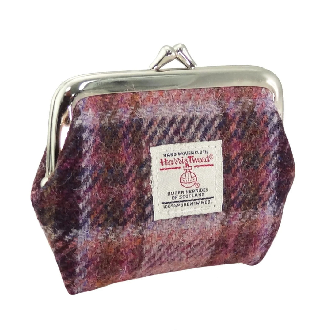 Glen Appin Eigg Small Clasp Coin Purse Pink & Purple Check