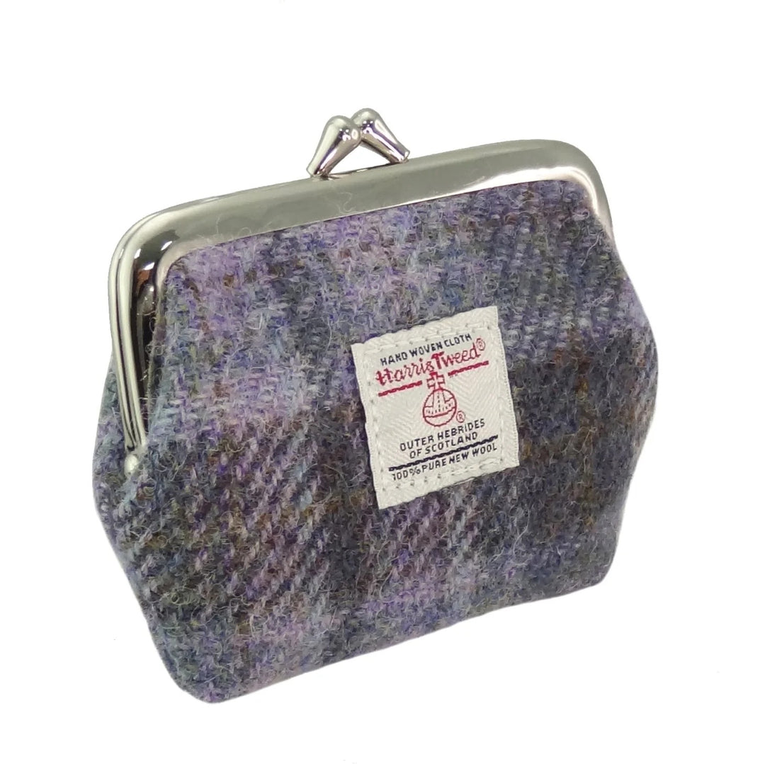 Glen Appin Eigg Small Clasp Coin Purse Soft Purple Check