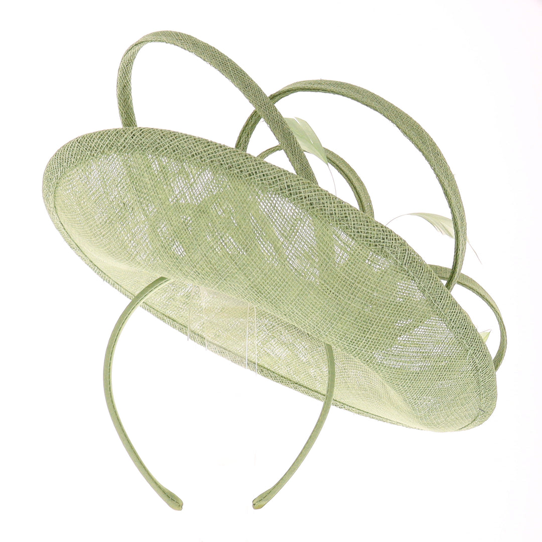 Sage Green Tear Disc Headband Fascinator (089)
