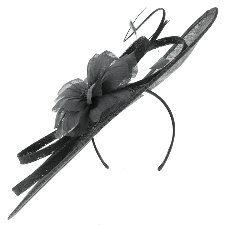 Black Large 49cm Disc Headband Fascinator (165)