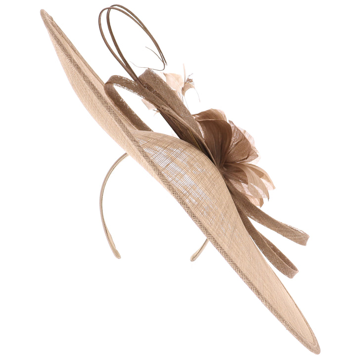 Coffee Large 49cm Disc Headband Fascinator (165)