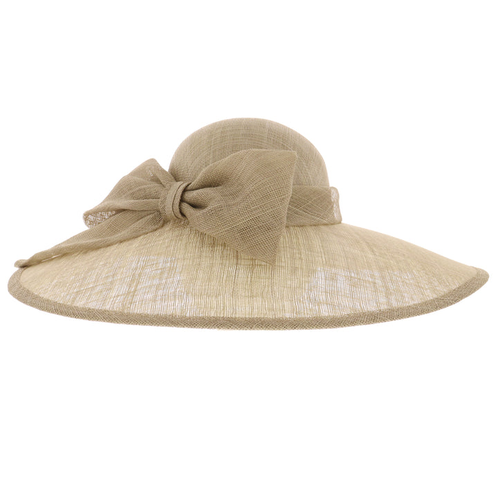 Almond Wide Brim Sinamay Wedding Hat (167)