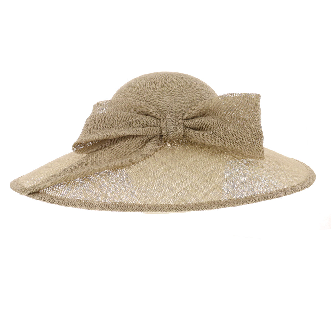 Almond Wide Brim Sinamay Wedding Hat (167)