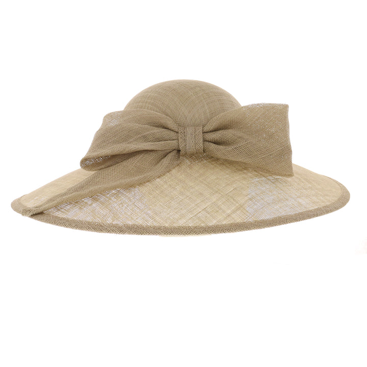 Almond Wide Brim Sinamay Wedding Hat (167)