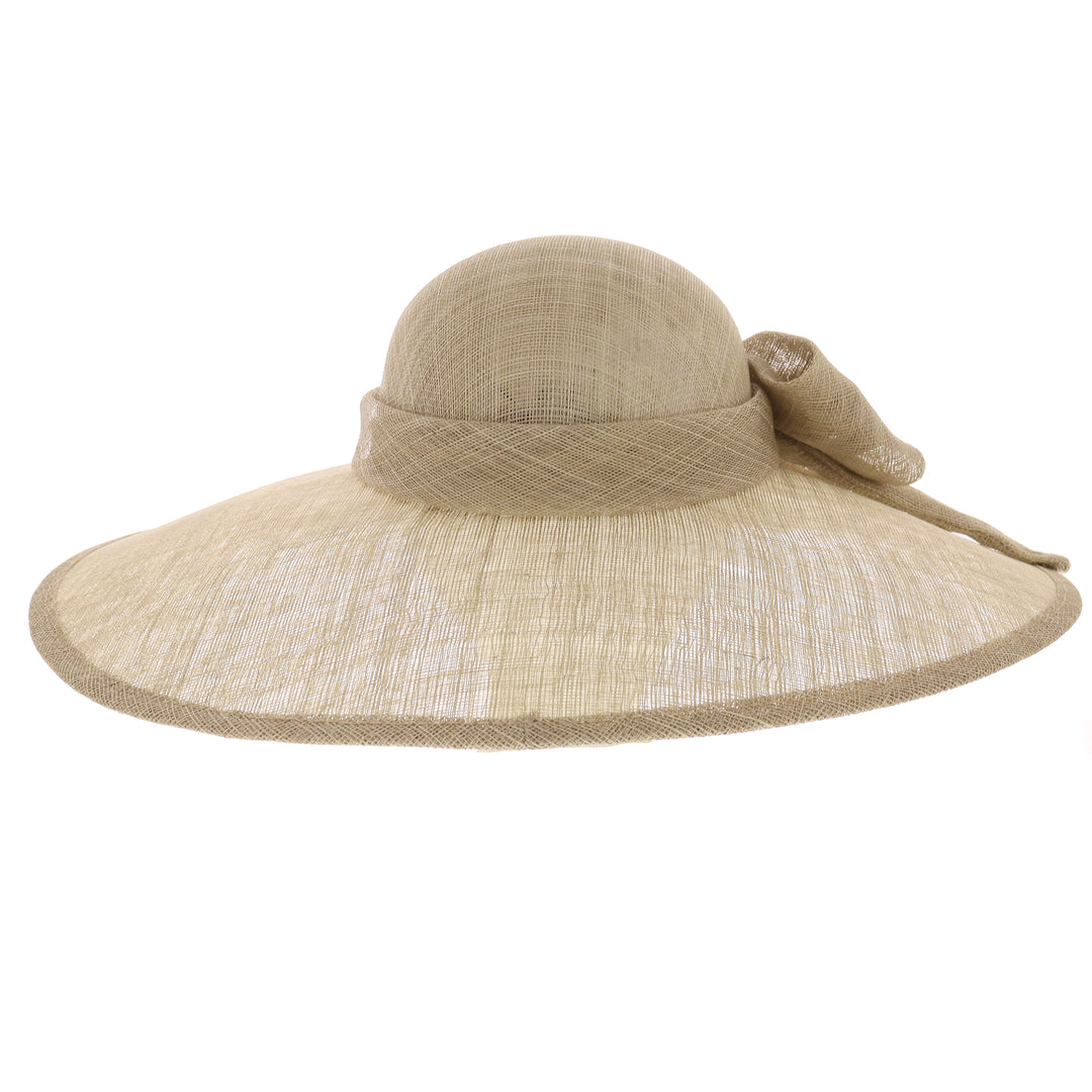 Almond Wide Brim Sinamay Wedding Hat (167)