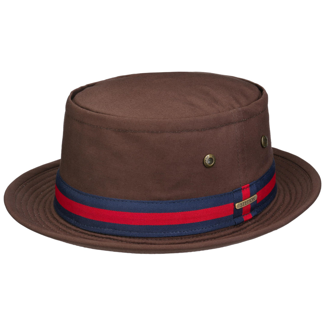 Stetson Cloth Classic Band Porkpie Hat in Brown