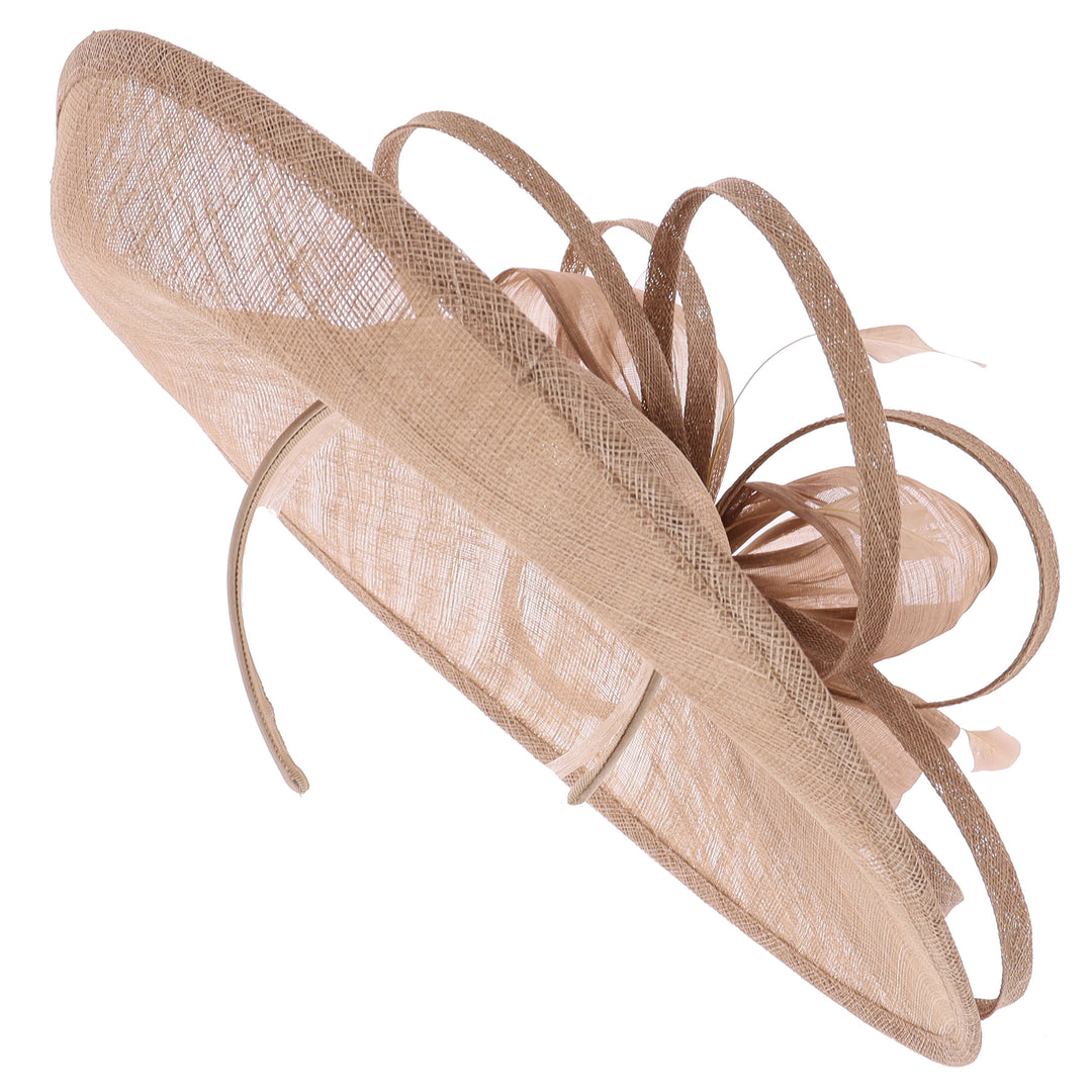 Coffee Large 40cm Disc Headband Fascinator (170)