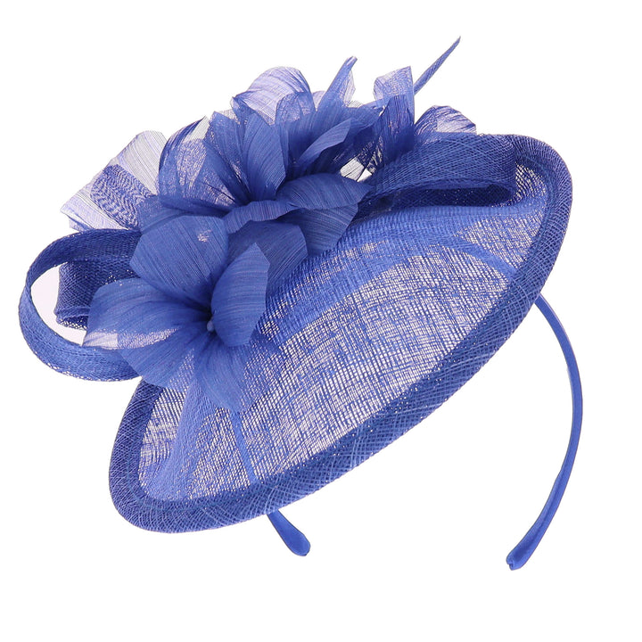 Lapis Blue Small Sinamay Disc Headband Fascinator (171)