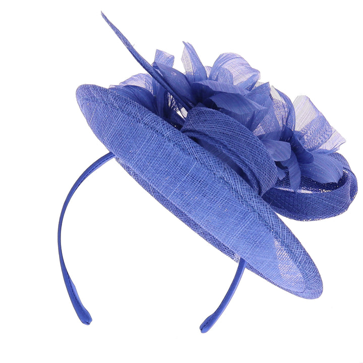 Lapis Blue Small Sinamay Disc Headband Fascinator (171)