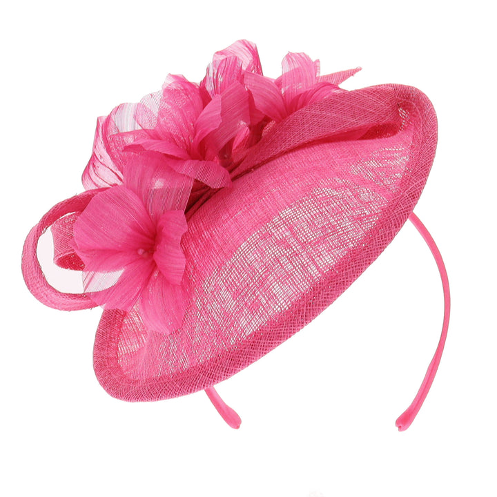 Lipstick Pink Small Sinamay Disc Headband Fascinator (171)