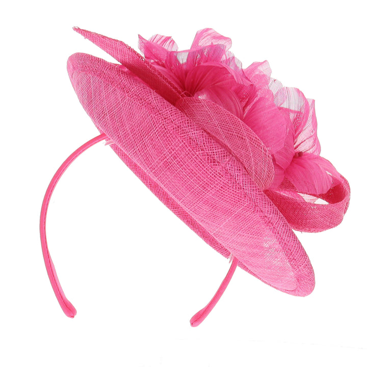 Lipstick Pink Small Sinamay Disc Headband Fascinator (171)
