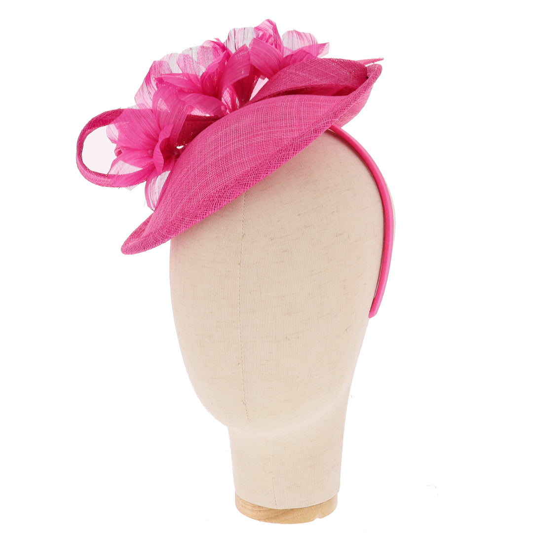 Lipstick Pink Small Sinamay Disc Headband Fascinator (171)