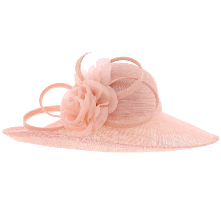 Metallic Oyster Wide Brim Sinamay Wedding Hat (182)