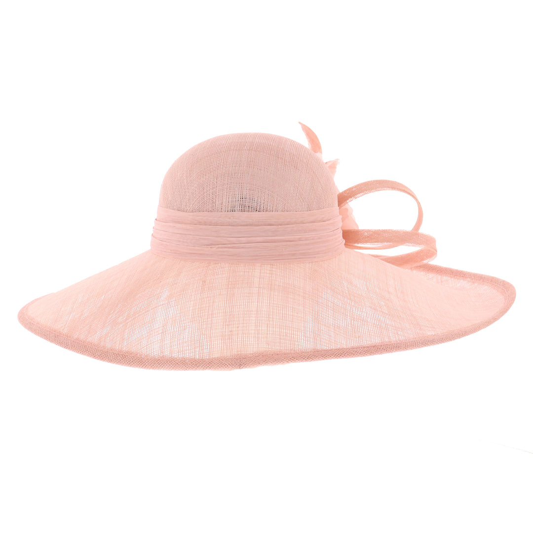 Metallic Oyster Wide Brim Sinamay Wedding Hat (182)